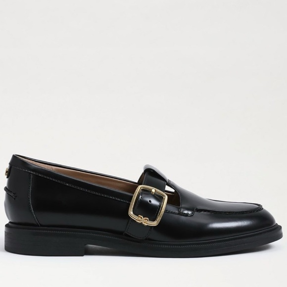 Sam Edelman Black Loafers with Gold Accent - Picture 4 of 6